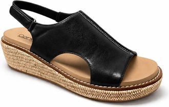 Corkys Footwear Womens Volta Ii Lower Heel Wedge Sandal In Black