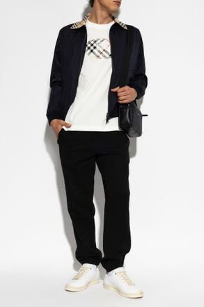 Burberry Jacket With Logo, Mens, Navy Blue