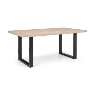 Julian Bowen Berwick Dining Table 1.8m Oak & Black - Julian Bowen | TJ Hughes