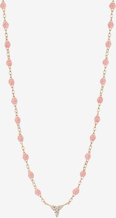 Gigi Clozeau Roségold-Halskette mit Harzperlen und Diamanten Petit Kosmos Blush - 42 cm