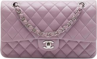 Chanel Pre-owned Vintage Double Flap Schoudertas - Dames - Vintage Schoudertas - Paars - ONE Size - Leer - Vintage