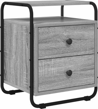 vidaXL Mesa De Noche Sonoma Gris Madera De Ingenier&iacute;a Vidaxl