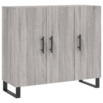 Berkfield Home Sideboard Grey Sonoma 90x34x80 cm Engineered Wood | Size: 90 x 34 x 80 cm