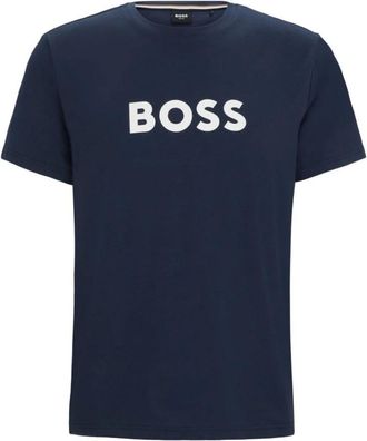 HUGO BOSS Tops, Heren, Blauw, XL, Katoen, TShirt MC Logo Coton