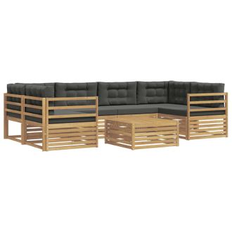 vidaXL Conjunto De Sof&aacute;s De Exterior 7 Uds. Blanco Y Antracita Vidaxl
