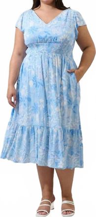 Sugarlips Seraphina Floral Smocked Maxi Dress - Plus In Blue