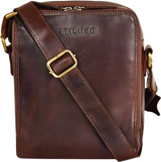 STILORD Lorand Shoulder Bag Mens Leather Vintage Shoulder Bag for Men Messenger Bag Small Mens Bag Handbag Cross-Body Bag Genuine Leather, Colour:zamora - bro