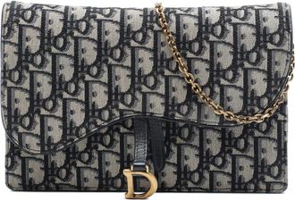 Dior Pre-owned Dior Oblique Canvas Saddle Pouch Wallet on Chain Ladies XSUZ1Y43HWFP5NS4