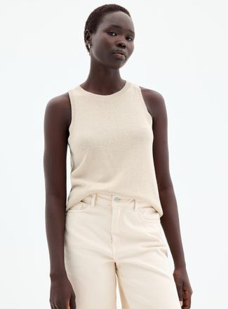 Contemporaine Womens Casual linen-blend sweater vest