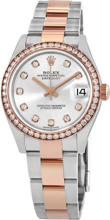 Rolex Datejust 31 Silver Diamond Dial Automatic Ladies Steel and 18kt Everose Gold Oyster Watch 278381SDO