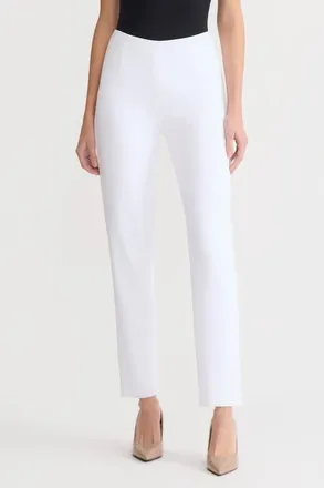 Ming Wang Straight Leg Knit Pants in White at Nordstrom, Size 1X