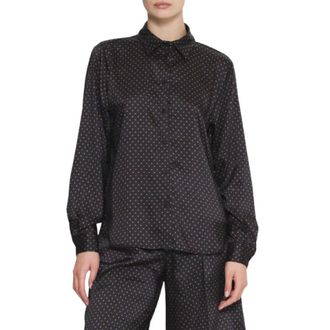 Kaos Camicia bedrukt met lange mouwen - Dames - Overhemden - Zwart - XL - Overhemden
