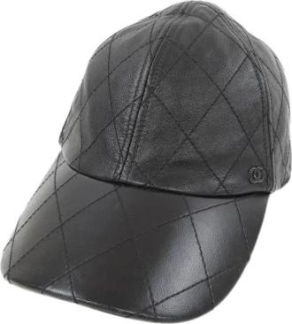 Chanel Pre-owned Lamsleren Pet - Dames - Vintage Accessoires - Zwart - ONE Size - Leer - Vintage
