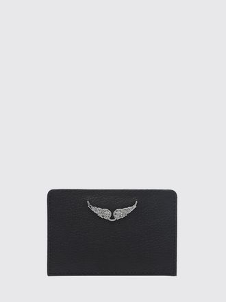 Zadig&Voltaire Grained Cowhide Card Holder with Applied Logo