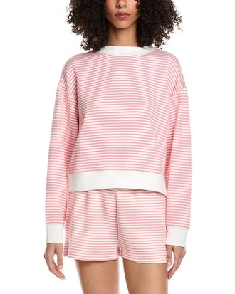 Vintage Havana Striped Cloud Fleece Mock Neck Top