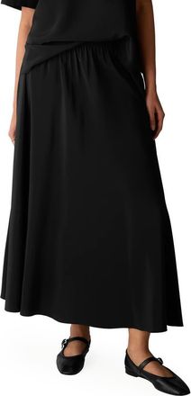 Eileen Fisher Silk Circle Maxi Skirt in Black at Nordstrom, Size X-Small