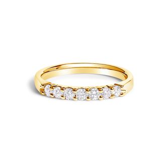 House of Brilliance 14K Gold 1/3 Cttw Diamond 7 Stone Band Ring
