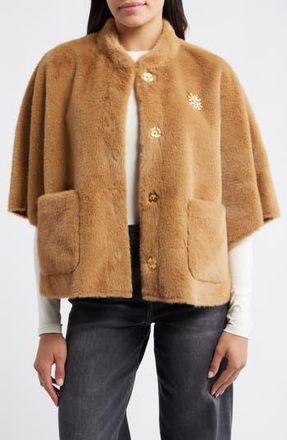 Wit & Wisdom Faux Fur Capelet in Caramel Latte at Nordstrom Rack, Size X-Large