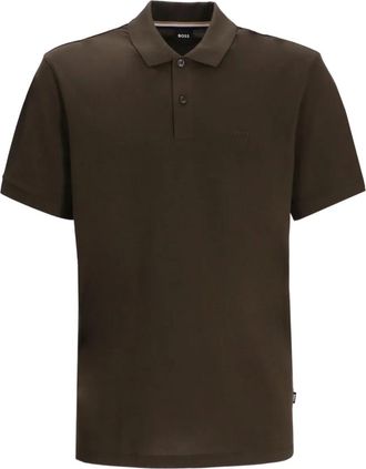 BOSS Polo con logo ricamato - Nero