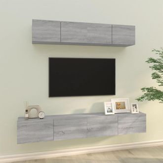 Berkfield Home 4 Piece TV Cabinet Set Grey Sonoma Engineered Wood
