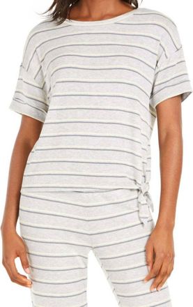 Alfani Womens Side Tie Pajama T-Shirt In Duel Stripe