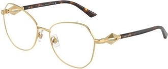 Jimmy Choo London Rond Metalen Optisch Montuur - Dames - Brillen - Geel - 55 MM - Accessoires