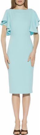 Alexia Admor Sherri Boatneck Ruffle Sleeve Midi Dress in Ice Blue at Nordstrom Rack, Size X-Large