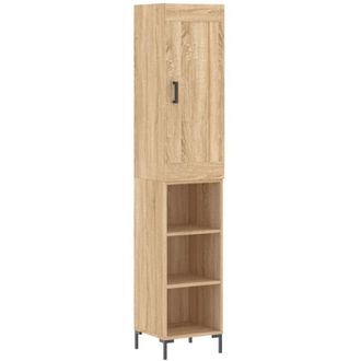 vidaXL Vidaxl - Aparador De Madera Contrachapada Roble Sonoma 34,5x34x180 Cm