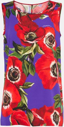 Dolce & Gabbana Anemone silk-blend charmeuse top