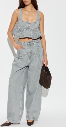Ganni Denim Camisole, Womens, Grey