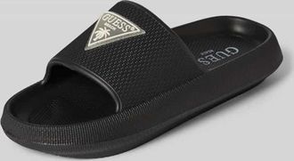 Guess Sandalette mit Label-Applikation Modell RUBBER SLIPPERS in Black, Gr&ouml;&szlig;e 35/36