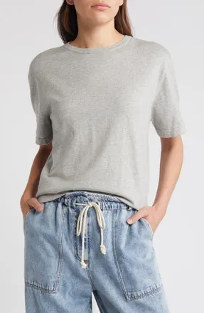 Rails Avery Short Sleeve Cotton & Cashmere Sweater in Heather Grey at Nordstrom, Size Xx-Large
