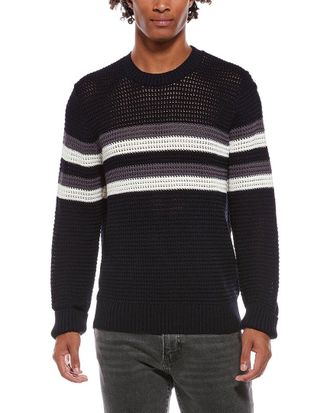 Vince Crafted Crochet Chest Stripe Shirt