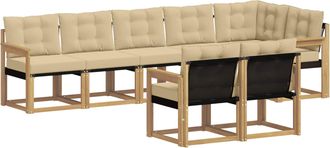 vidaXL Conjunto De Sof&aacute;s De Exterior 8 Uds. Y Beige Vidaxl