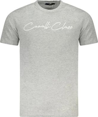 Cavalli Klassiek Katoenen T-shirt - Heren - T-shirts - Grijs - L - Katoen - Tops