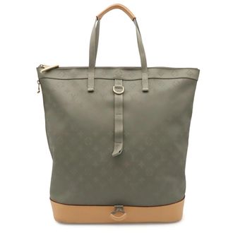 Louis Vuitton Gray Silver Gray Monogram Canvas Leather Backpack Tote Bag (Pre-Owned)
