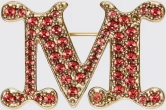 Max Mara Spilla Facella in metallo con strass incastonati