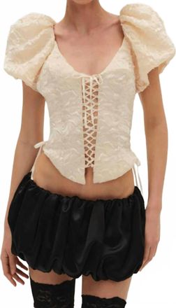 For Love & Lemons Frosted Organza Top In Cream