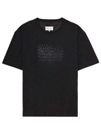 Maison Margiela Tonal Print Cotton Round Neck T-Shirt