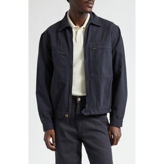 Palmes Cotton Zip Worker Jacket in Black at Nordstrom, Size 42 Us