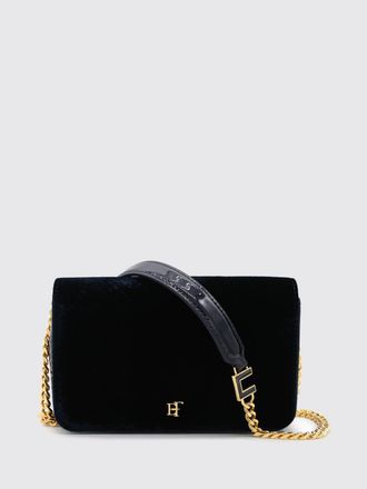 Elisabetta Franchi Mini borsa a tracolla in velluto con stampa pitone