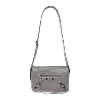 Balenciaga Le City Crossbody Bag - Heren - Tassen - Grijs - Maat: ONE Size Leer