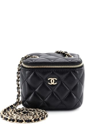 Chanel Classic Vanity Case with Chain Quilted Lambskin Mini crossbody bag - Black