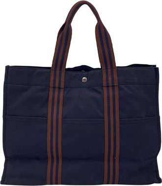 Herm&egrave;s Vintage Cloth Tote Bag Fourretout (Authentic Pre-Loved)