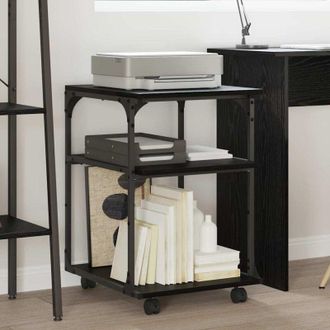 vidaXL vidaXL Supporto per Stampante Rovere Nero 43 x 48 x 64 cm