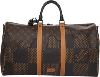 Louis Vuitton Tweedehands Canvas Louis Vuitton tassen - Dames - Vintage Weekendtas - Bruin - ONE Size - Vintage