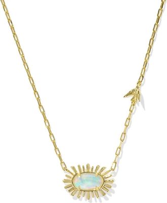 Kendra Scott Womens Elisa Bird Short Pendant Necklace In Opalite Illusion