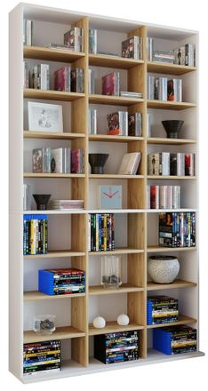 ebuy24 Ebuy24 - Estante De Madera Vcm De Pie Gabinete De Cd De Ahorro De Espacio Para 1080 Cd O 504 Dvd Dimensiones: Al. 181 X An. 102 X P. 23 Cm Estante De 