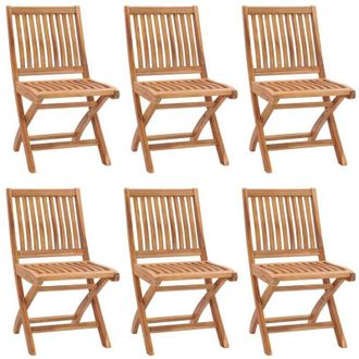 vidaXL Vidaxl - Sedie da Giardino Pieghevoli 6 pz in Legno Massello di Teak