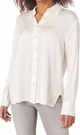 Repeat Silk Shirt With Side Slits In Cream